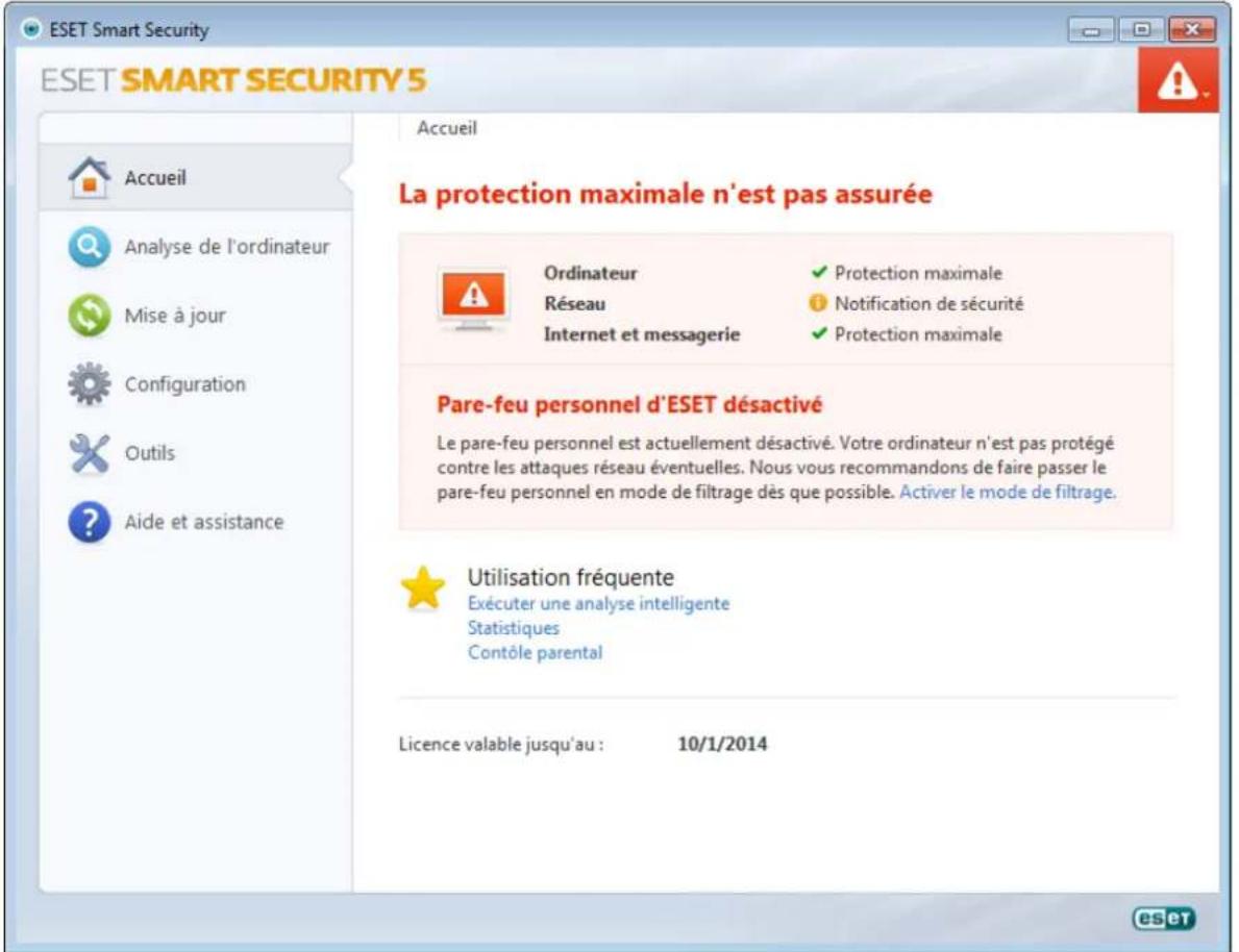 ESET Smart Security 5 - Que faire lorsque le programme ne fonctionne pas correctement? - 1