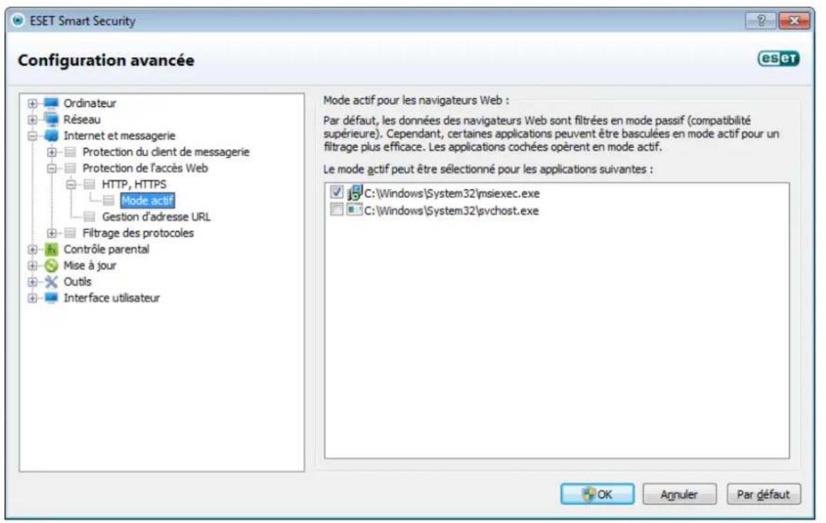 ESET Smart Security 5 - Mode actif pour les navigateurs Web - 1