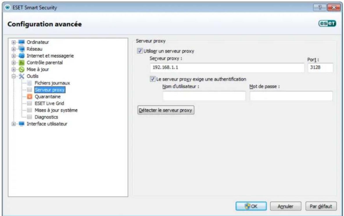 ESET Smart Security 5 - Configuration du serveur proxy - 1