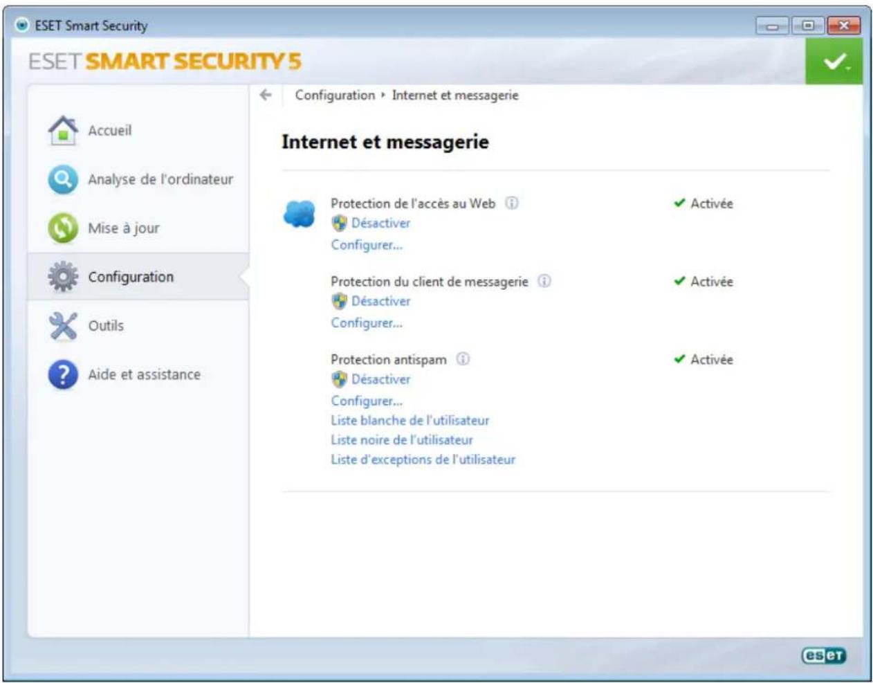ESET Smart Security 5 - Internet et messagerie - 1