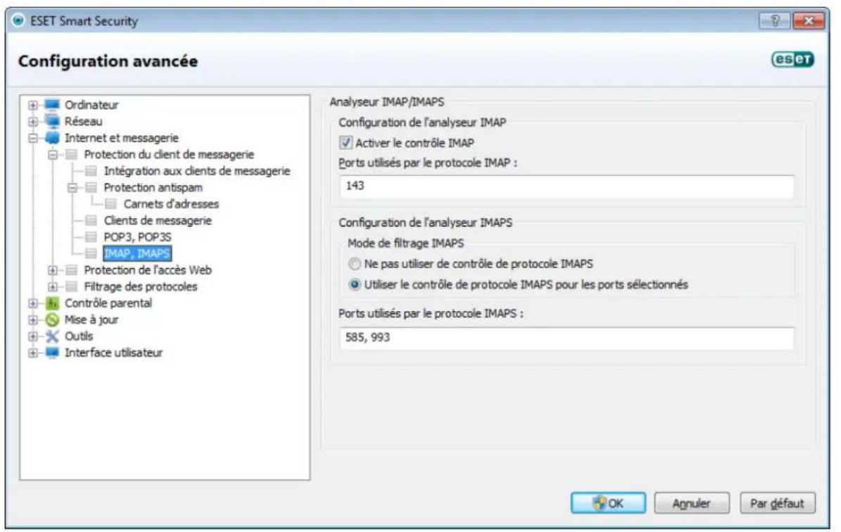 ESET Smart Security 5 - Contrôle de protocole IMAP, IMAPS - 1