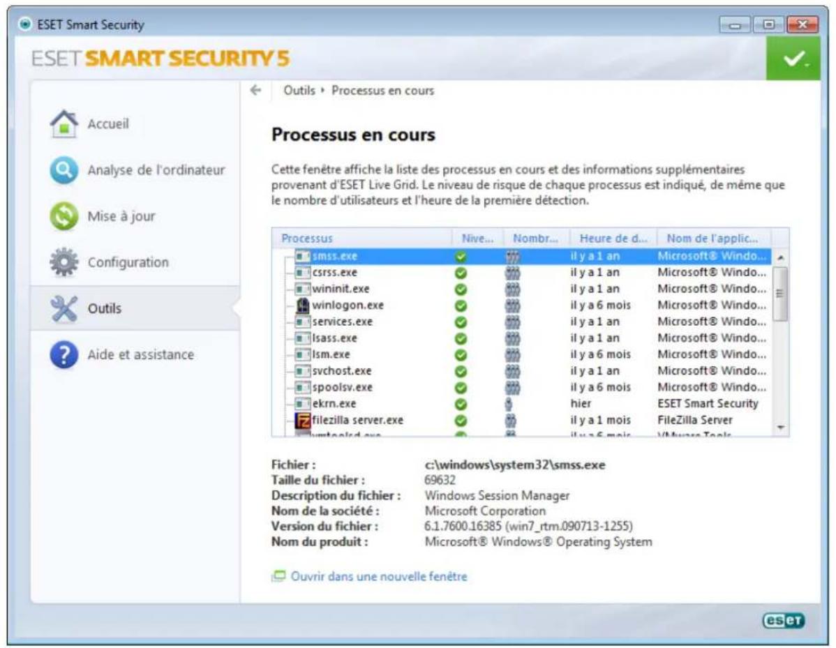 ESET Smart Security 5 - Processus en cours - 1