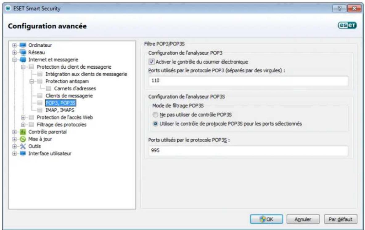 ESET Smart Security 5 - Filtre POP3, POP3S - 1