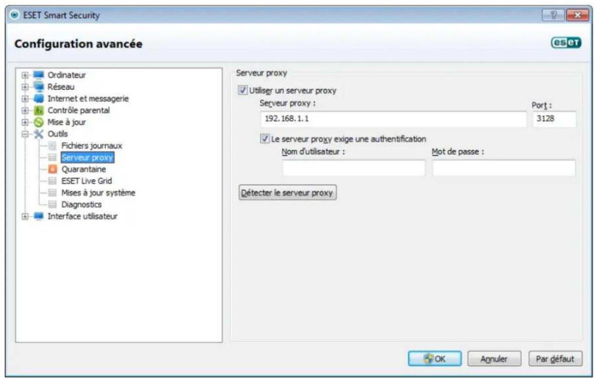 ESET Smart Security 5 - Configuration du serveur proxy - 1
