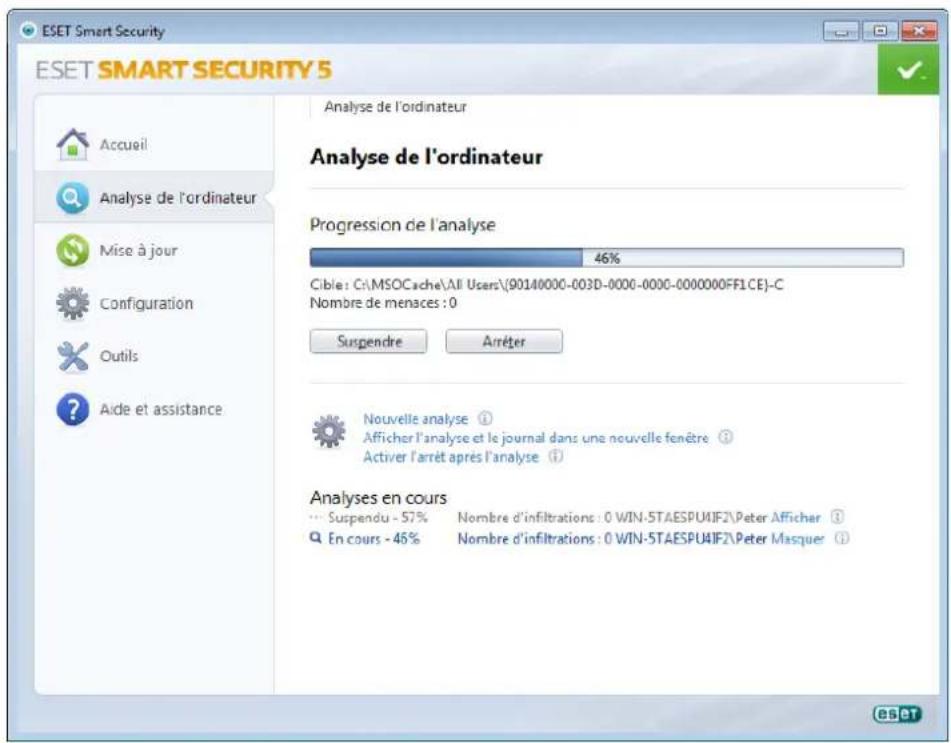ESET Smart Security 5 - Progression de I'analyse - 2