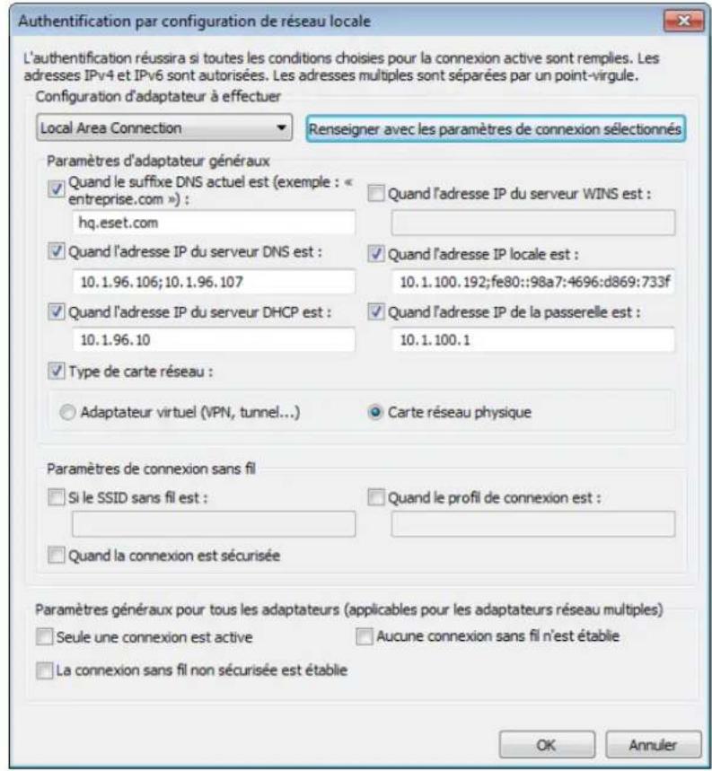 ESET Smart Security 5 - 2) Par configuration de réseau locale - 1