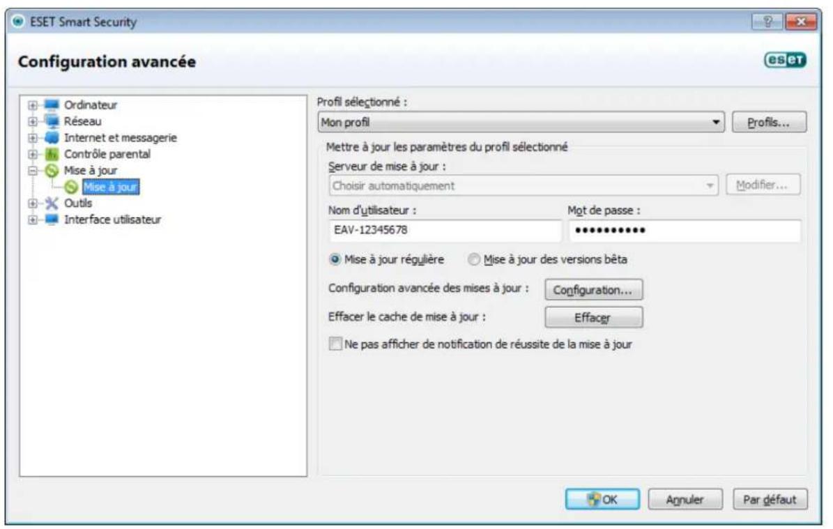 ESET Smart Security 5 - Configuration des mises à jour - 1