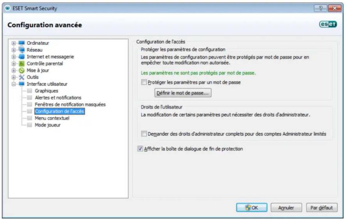 ESET Smart Security 5 - Protection des paramètres - 1