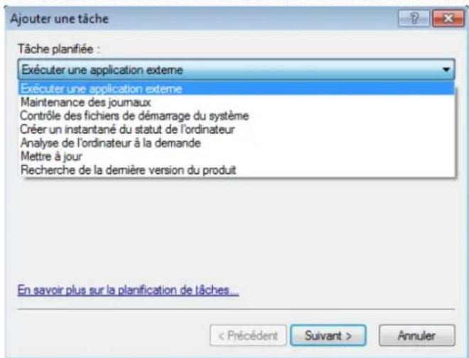 ESET Smart Security 5 - Ajout d'une nouvelle tâche - 1