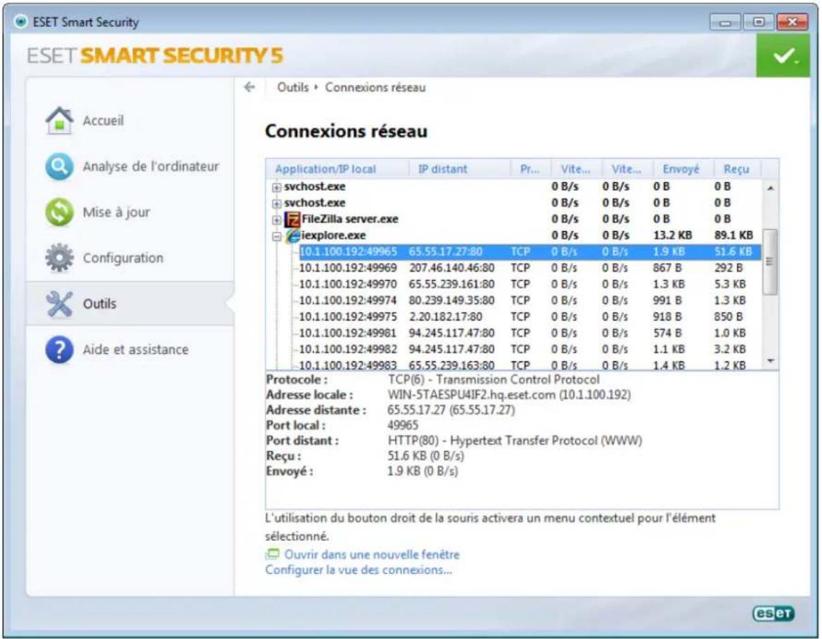 ESET Smart Security 5 - Connexions reseau - 1