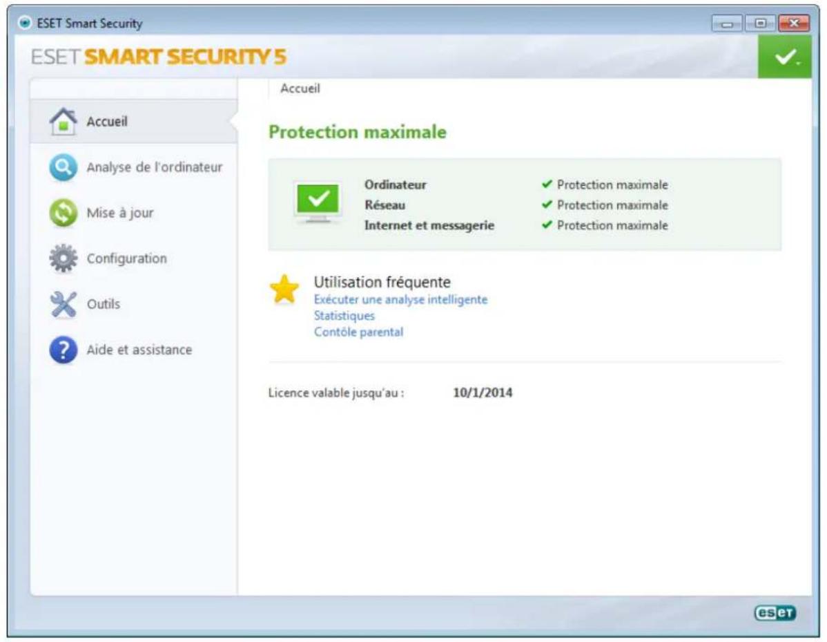 ESET Smart Security 5 - Présentation de l'interface utilisateur - 1