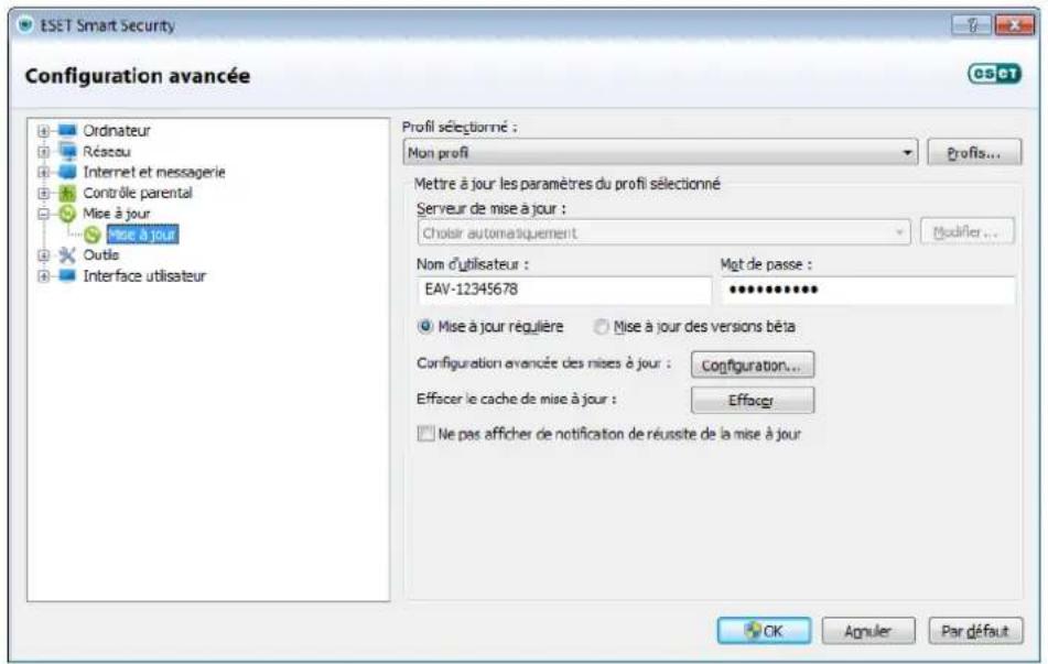 ESET Smart Security 5 - Configuration des mises à jour - 2