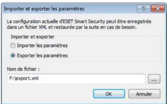 ESET Smart Security 5 - Importer et exporter les paramètres - 1