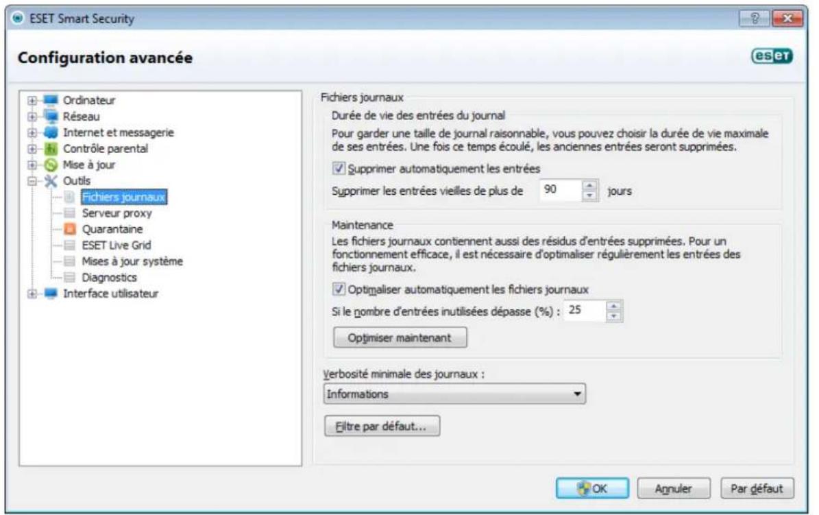 ESET Smart Security 5 - Maintenance des journaux - 1
