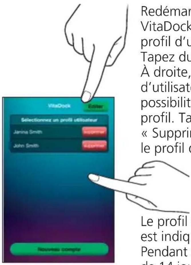 MEDISANA GlucoDock - Suppression de profils d'utilisateurs - 1