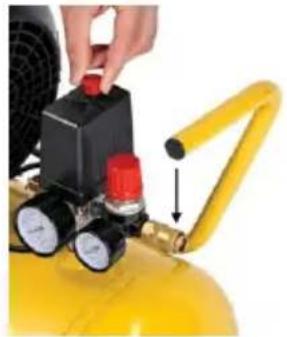 PowerPlus POWX1770 - Raccord et retrait du tuyau à air - 1
