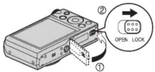 CASIO Exilim EXZR300 - 3.Fermez le couvercle de batterie. - 1