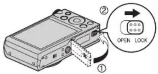 CASIO Exilim EXZR300 - 3.Fermez le couvercle de batterie. - 1