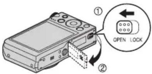 CASIO Exilim EXZR300 - Ouvrez le couvercle de batterie. - 1