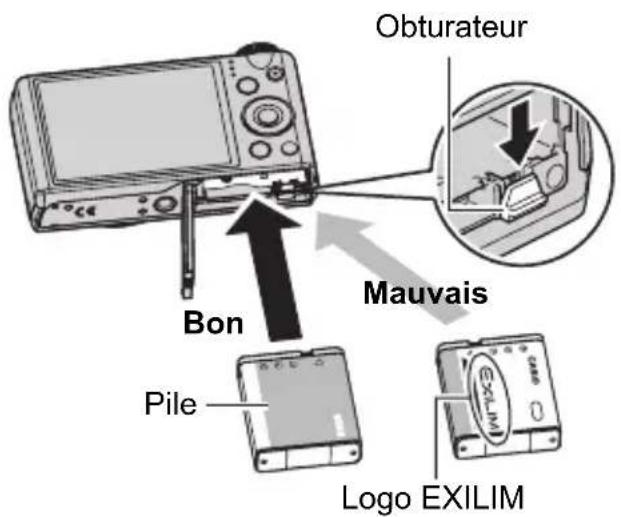 CASIO Exilim EXZR300 - Insérez la batterie. - 1