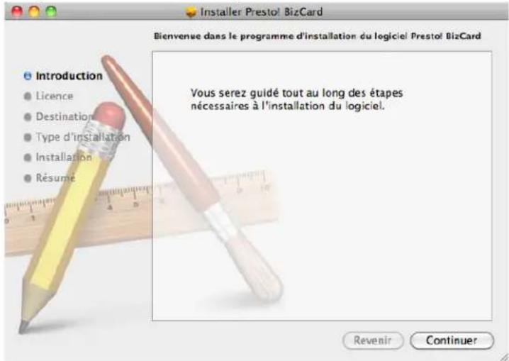 BROTHER DS700D - Installation de BizCard® 5 (pour Mac OS® X v10.4, v10.5, v10.6 et v10.7) - 1