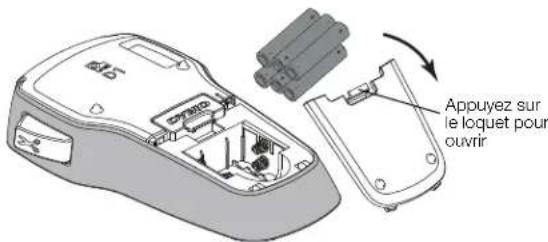 DYMO LabelManager 160 - Pour insérer les piles - 1