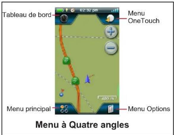 MAGELLAN eXplorist 710 - Menu à Quatre angles - 1