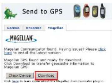 MAGELLAN eXplorist 710 - Installation de Géocachettes avec « envoi vers GPS » (page liste) - 1