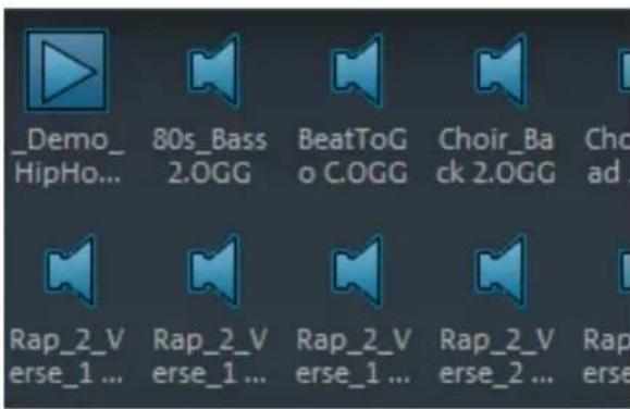 MAGIX Music Maker 2013 - Modes d'affichage de la liste des fichiers - 3