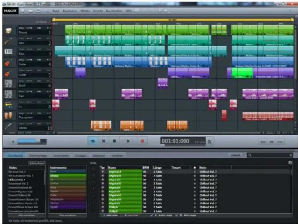 MAGIX Music Maker 2013 - Lire un projet démo - 2