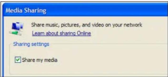 Eminent EM7380 - Configuration de Windows media player 11 comme serveur UPnP (Windows XP et Vista) - 2
