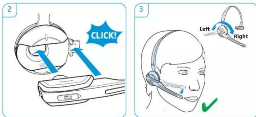 SENNHEISER DW Pro 2 - Utiliser le casque-micro DW Office - HS avec l'arceau - 3