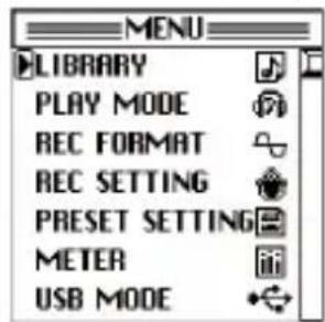 KORG MR2 - メニeer・リスト(MENU)画面 - 3