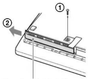 SONY PlayStation 3 Slim - Retirez la vis de fixation du disque dur, puis retirez le couvercle de la baie du disque dur. - 1