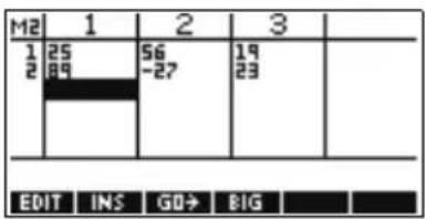 HP 39gs - Creation d'une matrice dans le catalogue de matrices - 1