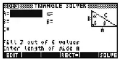 HP 39gs - Choisissez le type de triangle - 1