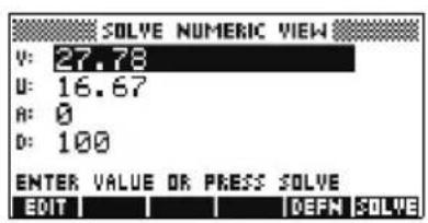 HP 39gs - Définir les variables connues - 8