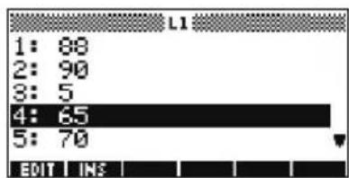 HP 39gs - Modification d'une liste - 4