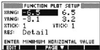 HP 39gs - Configuration du trace - 2