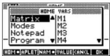 HP 39gs - Le menu VARS - 2