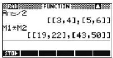 HP 39gs - Multiplication de deux matrices - 2