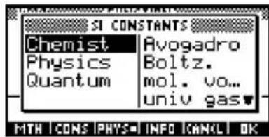 HP 39gs - Constantes de physique - 1