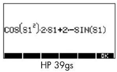 HP 39gs - Calcul de dérivée dans Home - 10