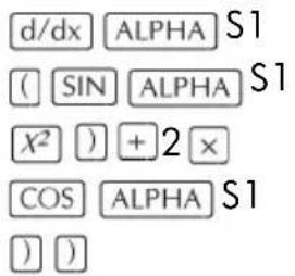 HP 39gs - Calcul de dérivée dans Home - 1