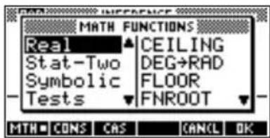 HP 39gs - Le menu MATH - 1