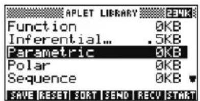 HP 39gs - Ouvrir l'aplet Parametric - 2