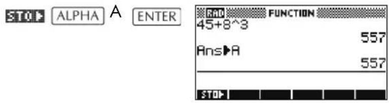 HP 39gs - Mémoriser une valeur dans une variable - 3