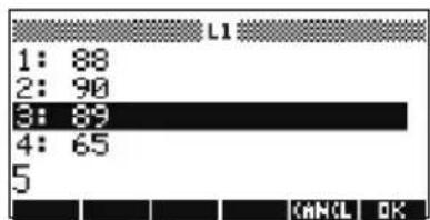 HP 39gs - Modification d'une liste - 3