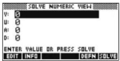 HP 39gs - Définir les variables connues - 2