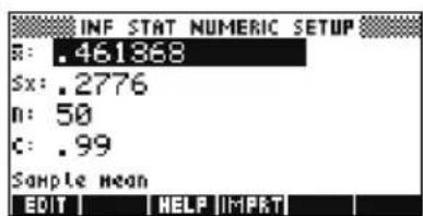 HP 39gs - Configurer le calcul de l'intervalle - 1